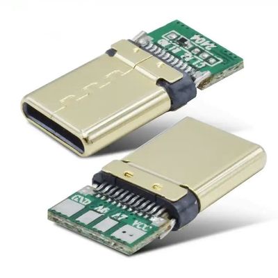 TYPE C 16Pin Золотопокрытый USB C мужской соединитель сварщик проводный с функцией передачи данных + зарядки