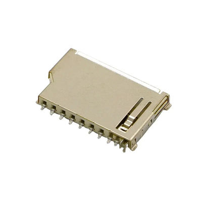 качество  Short Body 9Pin SD Memory Card Connector Push Push Type Copper Shell Фабрика