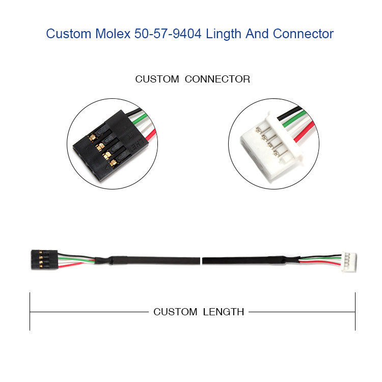 Проводка провода Molex 50-57-9404 изготовленная на заказ с SL 2.54mm 4 соединитель пути 70066