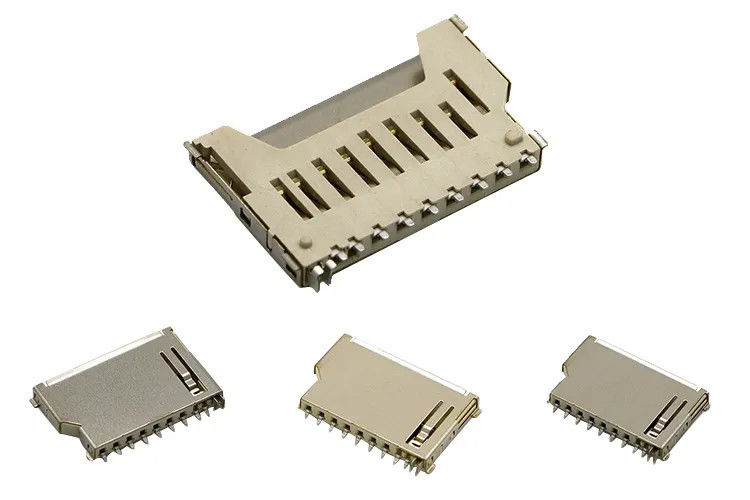 Короткий тип раковина нажима нажима соединителя карты памяти тела 9Pin SD меди