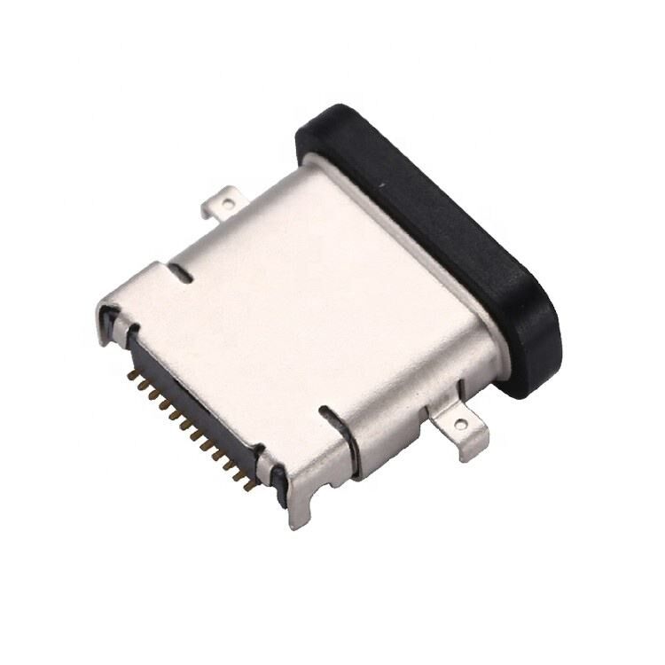 водонепроницаемый USB 3.1 тип C 24 пин женский разъем горизонтальный SMT DIP монтаж опускающейся пластины USB разъем