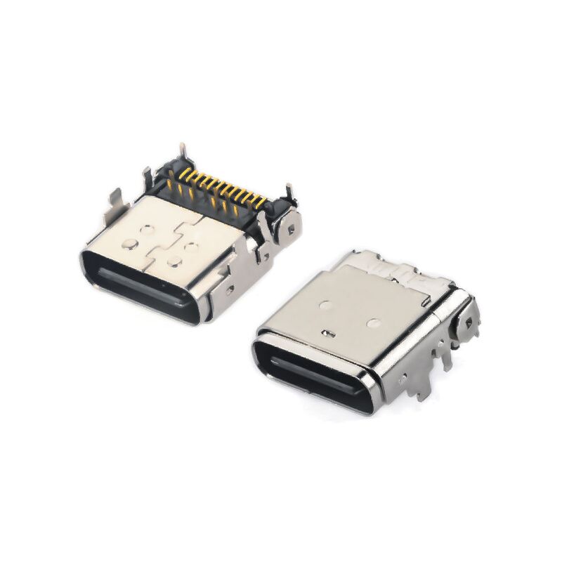 24-контактный гибридный разъем USB 3.1 Type C Female с Г-образным разъемом для зарядки телефона и быстрой передачи данных