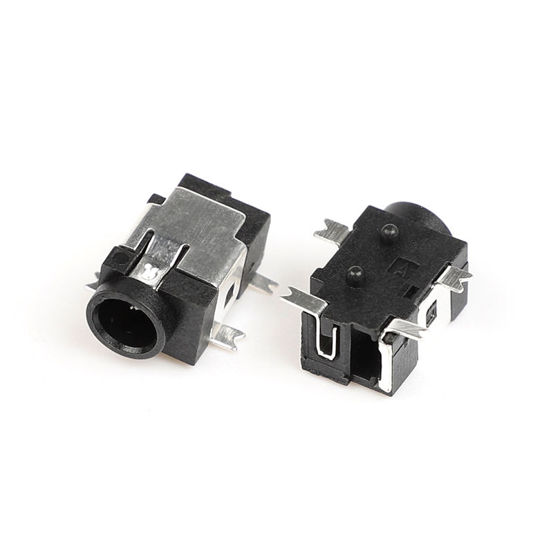 4-контактный SMT SMD 1.3mm Черный фосфор бронзовый 12V 1A DC Женщина Аудио видео Джек розетки Найлоновый корпус Правоугольные разъемы