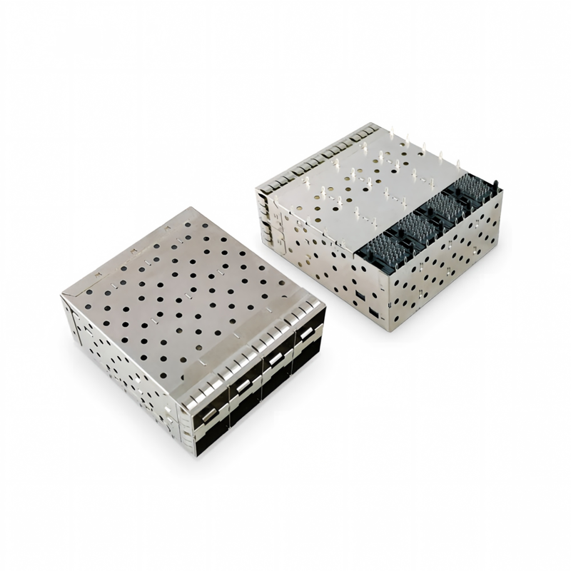 8-портовый 160-контактный SFP+ Press-Fit малого форм-фактора (SFP+) Коннекторная матрица Конфигурация 2x4 порта без световой модели