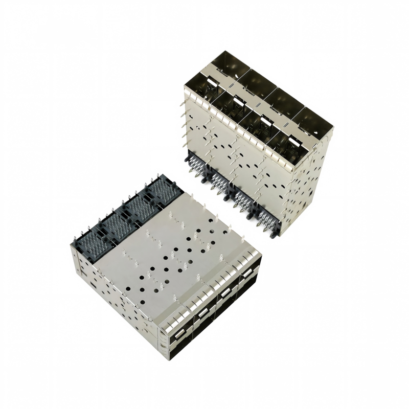 8-портовый 160-контактный SFP+ Press-Fit малого форм-фактора (SFP+) Коннекторная матрица Конфигурация 2x4 порта без световой модели