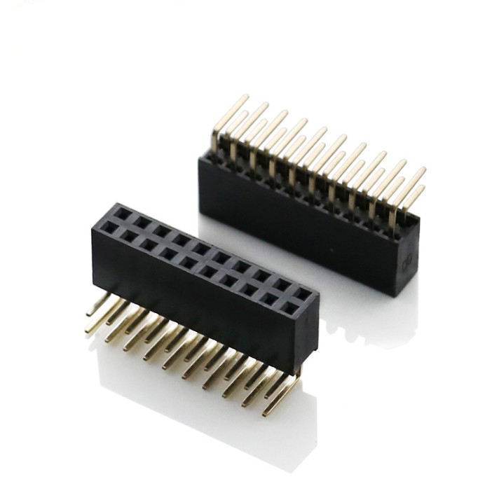 Customized 2.54mm Pitch Female Headers, Two-Row for Industrial Automation Control System