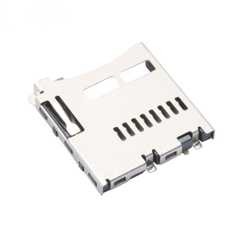 8 Pin TF Micro SD Card Connector Stainless Steel Housing Compatible with Molex 473521001 Push-Push Type with VSS Detect Switch
