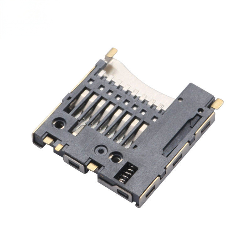 8 Pin TF Micro SD Card Connector Stainless Steel Housing Compatible with Molex 473521001 Push-Push Type with VSS Detect Switch