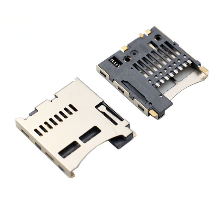 8 Pin TF Micro SD Card Connector Stainless Steel Housing Compatible with Molex 473521001 Push-Push Type with VSS Detect Switch