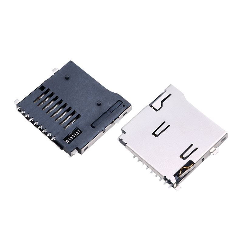 8-контактный разъем для карт Micro SD / TF | Аналог Molex 472192001 | SMT-разъем с откидной крышкой (Hinge) H1.8 мм