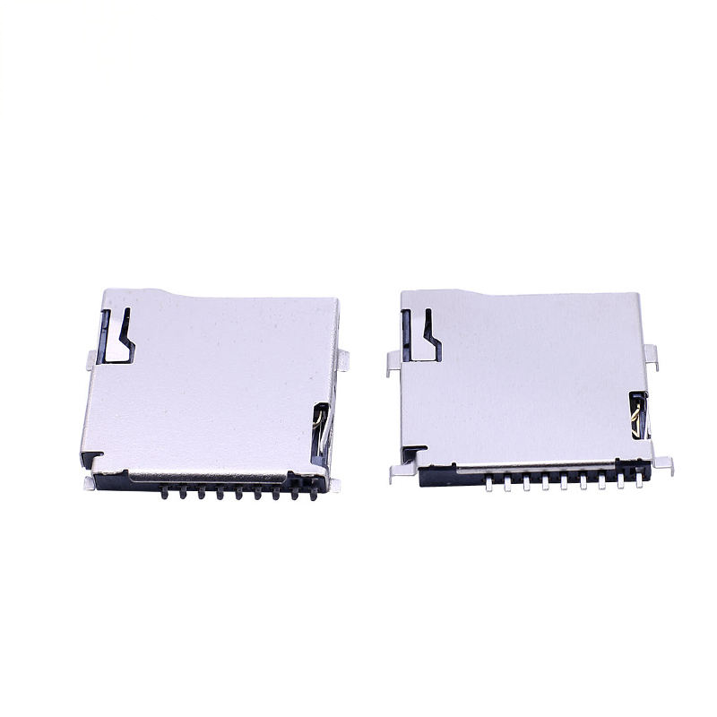 Разъем Micro SD карты DM3 Series 9P Pin Push-Push SMT T-Flash с внешней сваркой SUS корпуса для печатных плат