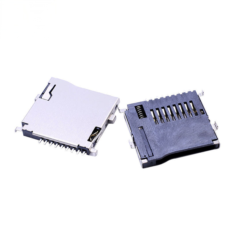 Разъем Micro SD карты DM3 Series 9P Pin Push-Push SMT T-Flash с внешней сваркой SUS корпуса для печатных плат