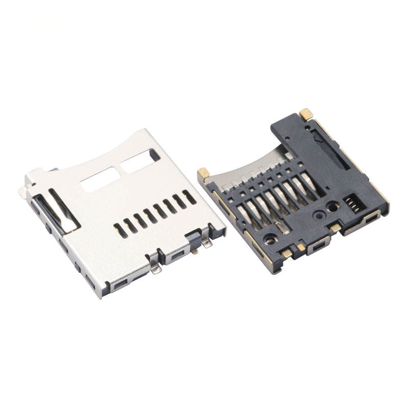 Push-Push Type Brass 9-Pin Micro SD Card Connector for Drone & PC