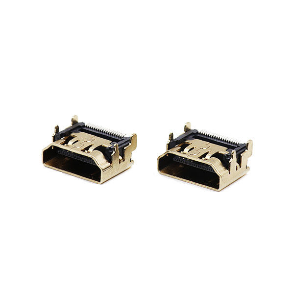 Тип штыря кабельных соединителей 19 UL94V-0 HDMI тип SGS соединителя SMT без уха