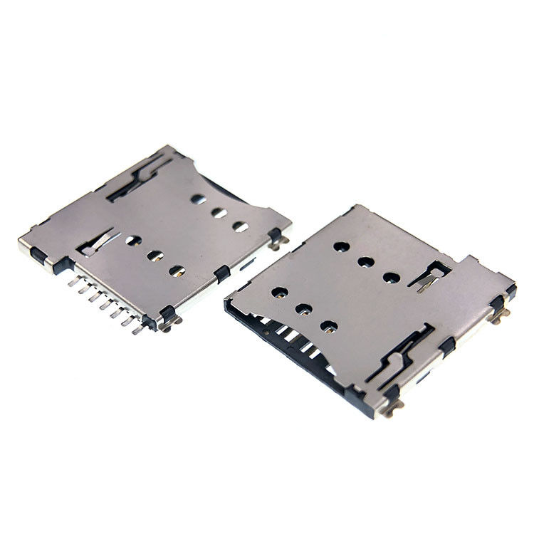 Пушпульный тип микро- высота соединителя 1.35mm гнезда SIM-карты 7p для PCB