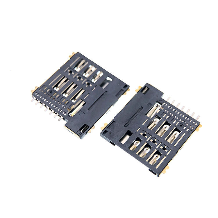 Пушпульный тип микро- высота соединителя 1.35mm гнезда SIM-карты 7p для PCB