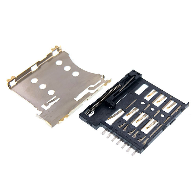 Пушпульный тип микро- высота соединителя 1.35mm гнезда SIM-карты 7p для PCB