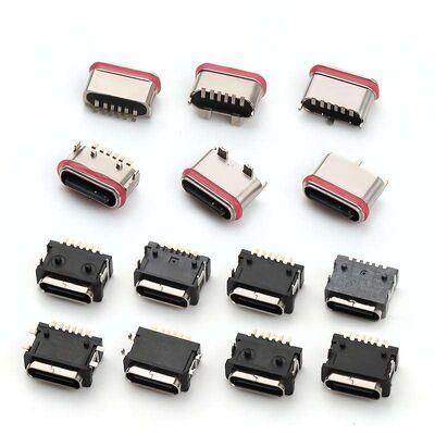 IP67 водонепроницаемый USB-коннектор с горизонтальной поверхностью на 6 штифтов USB-коннектор типа C