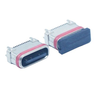 водонепроницаемая SMD вертикальная цинковая порошок металлургия 24Pins женский Type-c соединитель USB зарядный порт вставка