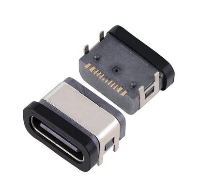 16pin USB C TYPE Female Connector Waterproof Type-c Socket UsbSMT IPX7
